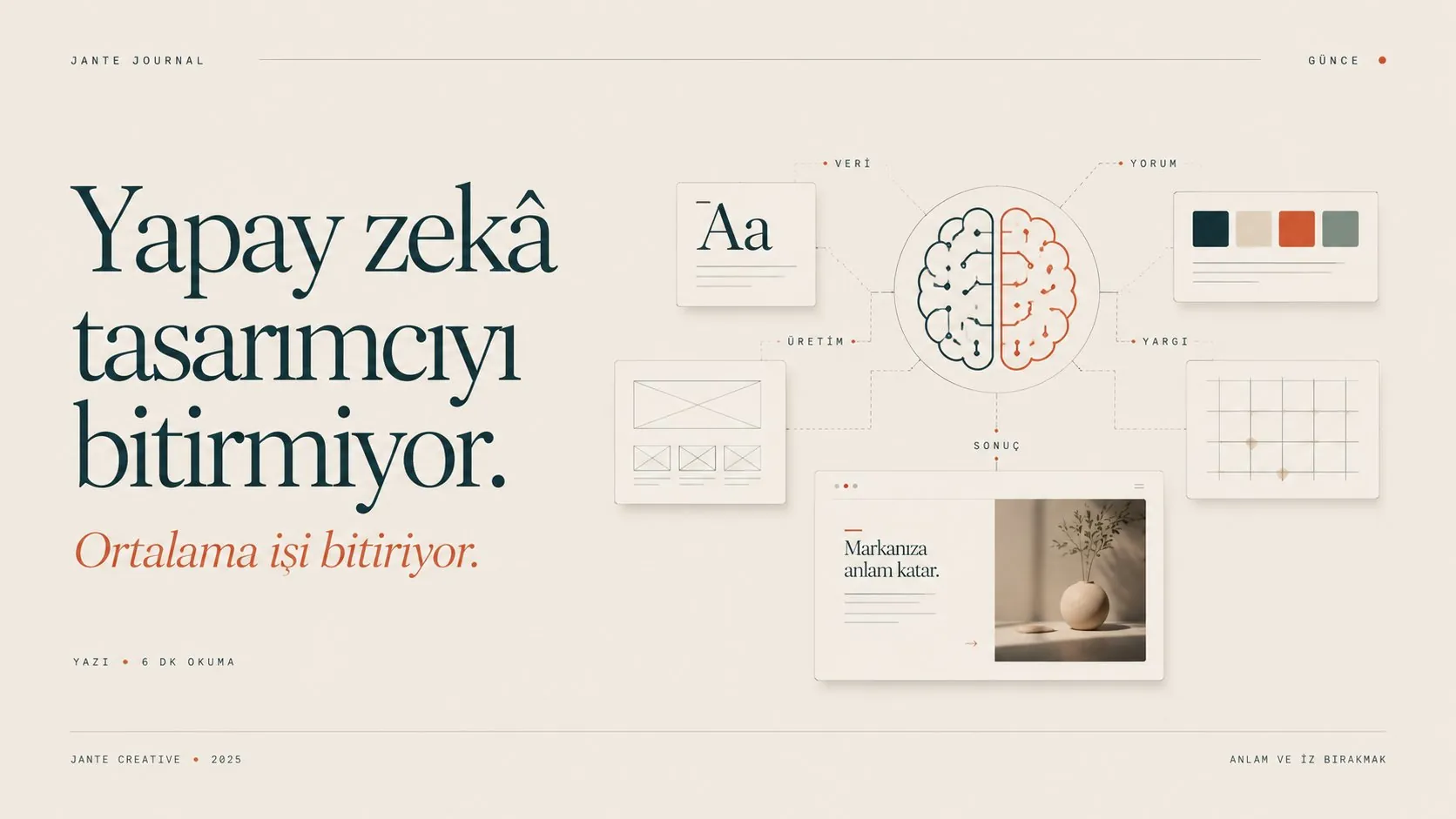 Yapay zekâ tasarımcıyı bitirmiyor; ortalama işi bitiriyor. kapak görseli
